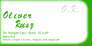 oliver rusz business card